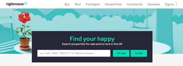 Illustration of how to advertise on rightmove.co.uk website home page